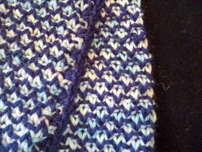 The side edge is nicely finished using a crochet hook, while it will look jagged if left unfinished.