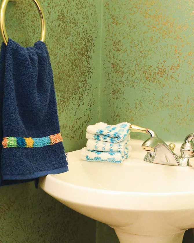 I want that stack of blue washcloths to add tranquility to my bathroom counter. Bath Knits by Mary Beth Temple book review
