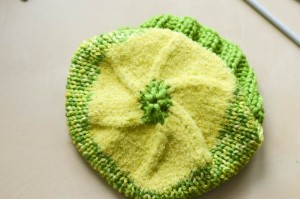 What the top of your hat will look like with all the finished decreases.