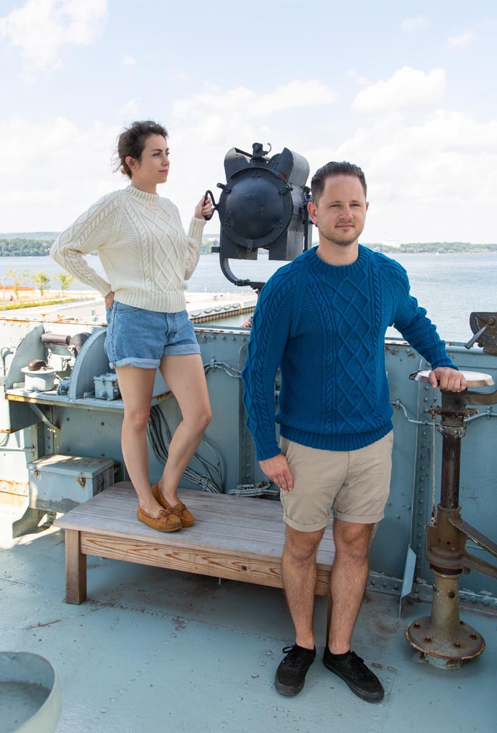 Seafaring Cables Pullover by Cynthia MacDougall for ANPTmag Issue 60; photo by Carla A. Canonico