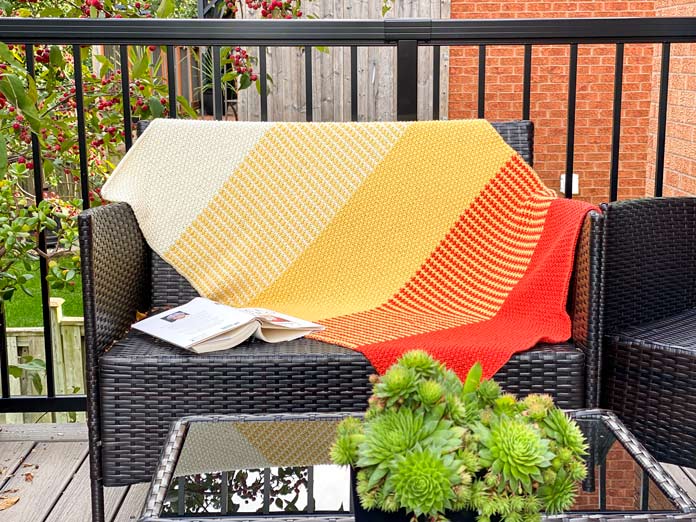 Turner's Sunset Blanket by Nancy Lekx for ANPTmag Issue 58; photo by Carla A. Canonico for ANPTmag
