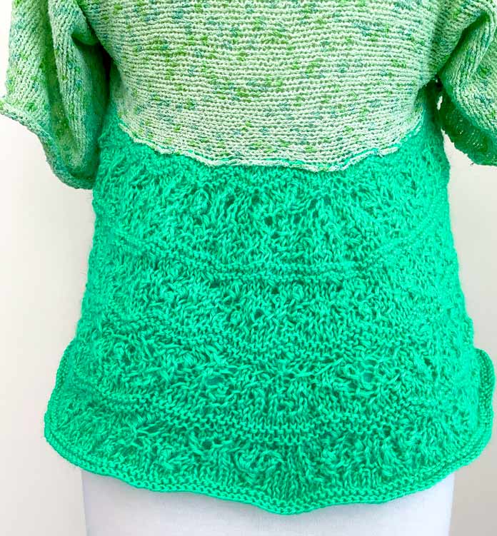 The back of the knitted Lotus Shrug