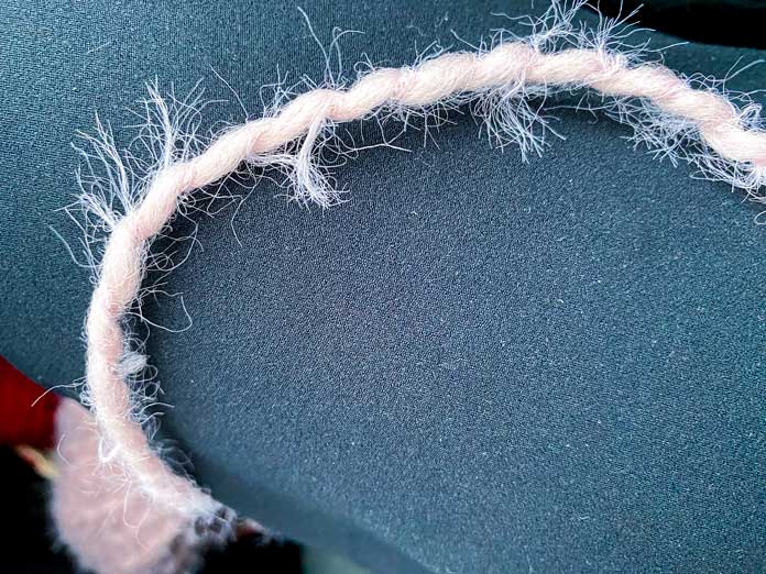 A close-up of Bella Bounce yarn