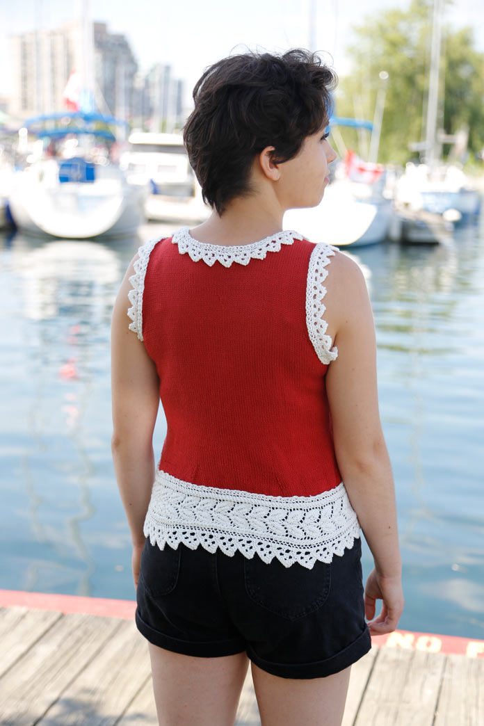 Look how beautiful the back is! Victorian Camisole by Denise Powell for ANPTmag Issue Summer 2017; photo by Carla A. Canonico for ANPTmag