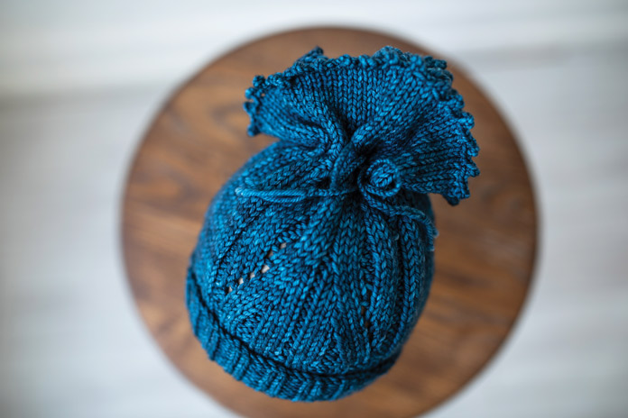 Waterfall Beanie by Marie Greene for ANPTmag Issue 69; photo by Angela Watts of Tekoa Rose Photography for ANPTmag