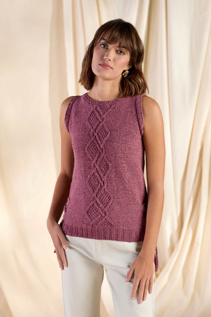 A model wearing the Palomar Tank designed by Aubrey Busek