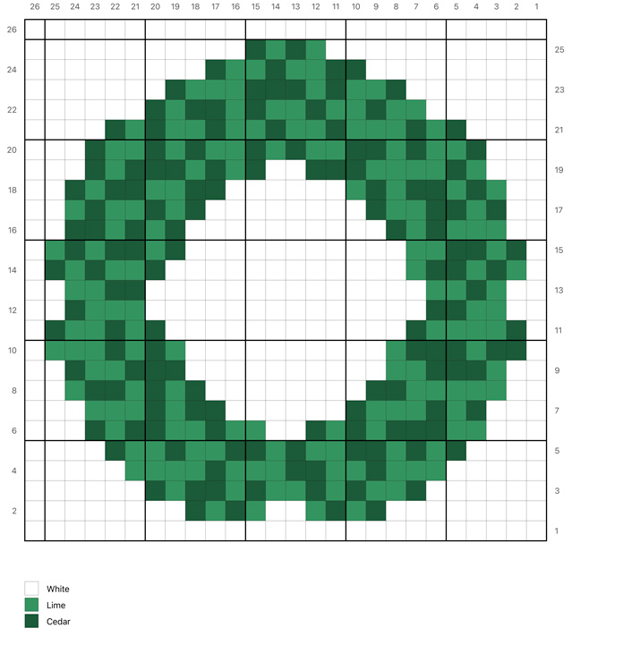 A Christmas Wreath knitting chart 