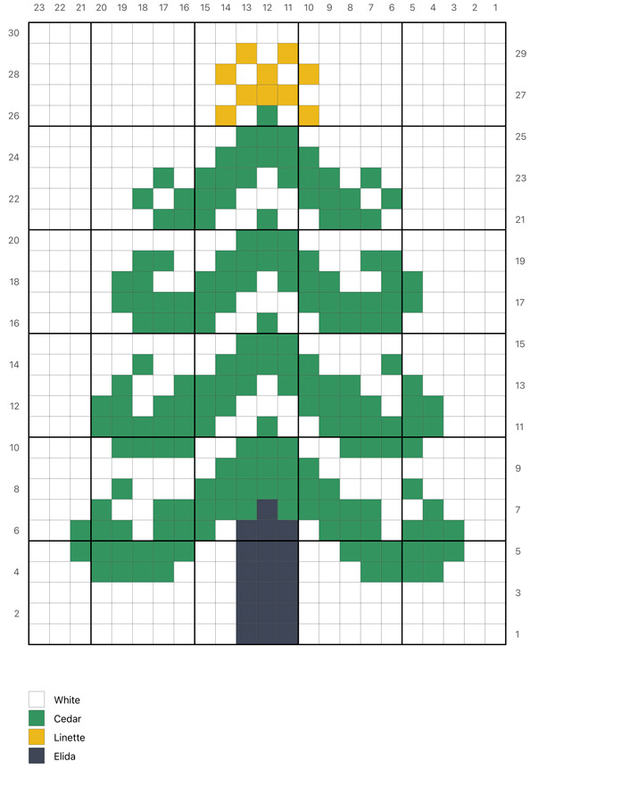 A Christmas Tree knitting chart