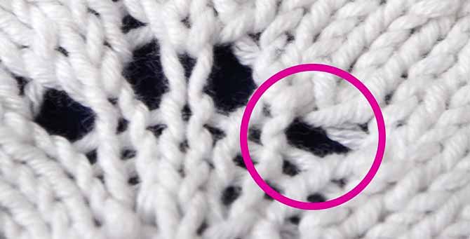 Twisted stitch in multiple increase
