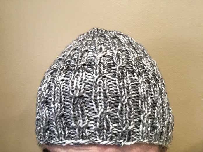 It's an incredibly comfy hat. Uptown Worsted Mist really makes a soft and warm hat.
