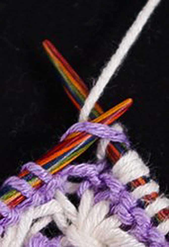 How to knit wrapped stitches